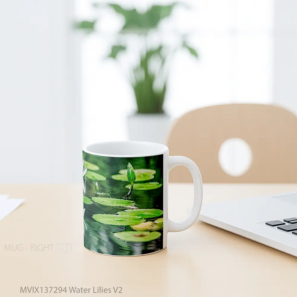 Mug Water Lilies V2 Gelas Pemandangan Alam - All-side / Desain