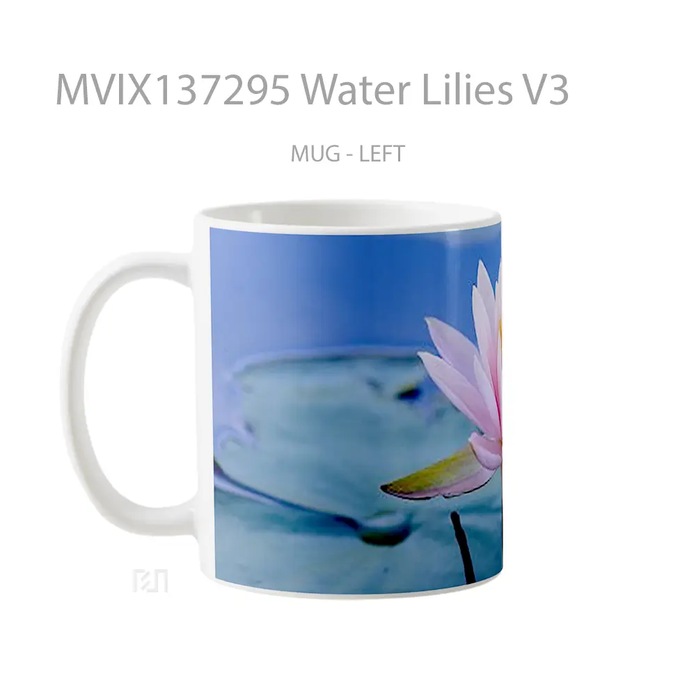 Mug Water Lilies V3 Gelas Pemandangan Alam - All-side / Desain