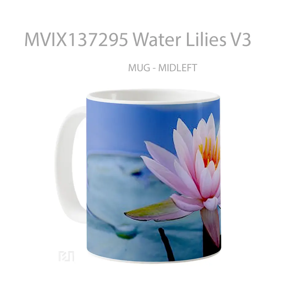 Mug Water Lilies V3 Gelas Pemandangan Alam - All-side / Desain