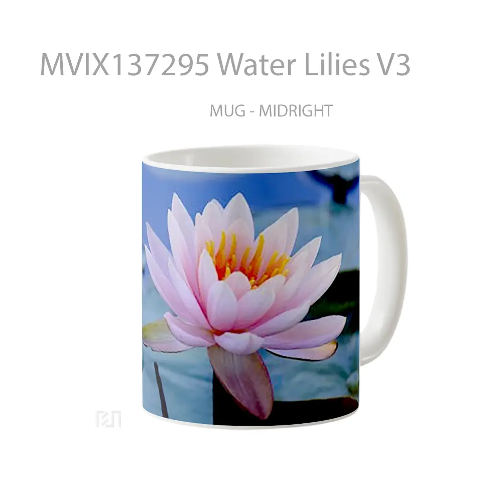 Mug Water Lilies V3 Gelas Pemandangan Alam - All-side / Desain