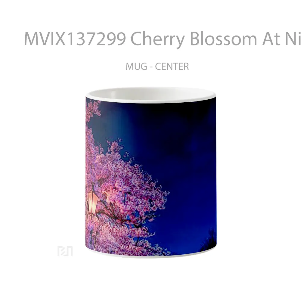 Mug Cherry Blossom At Night Light Gelas Keramik Unik