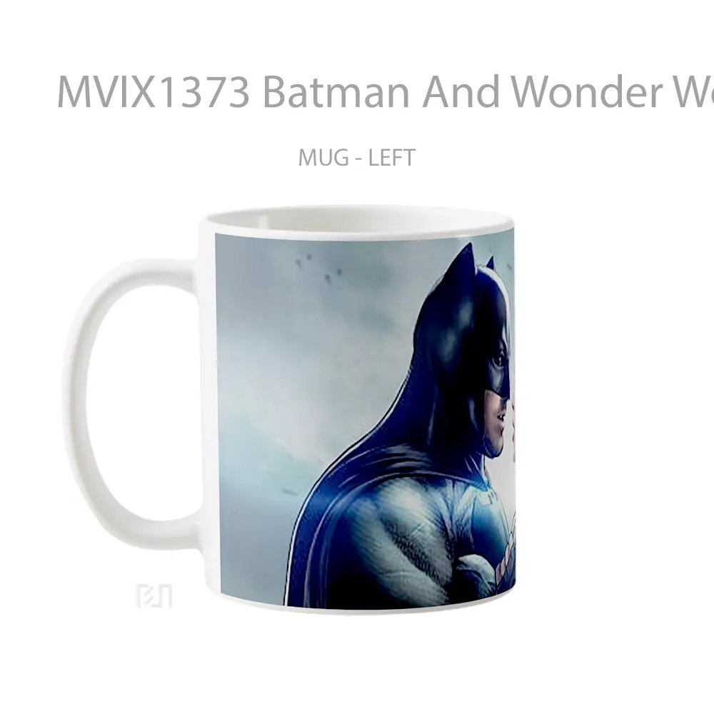 Mug Batman And Wonder Woman Gelas Superhero - All-side / Desain