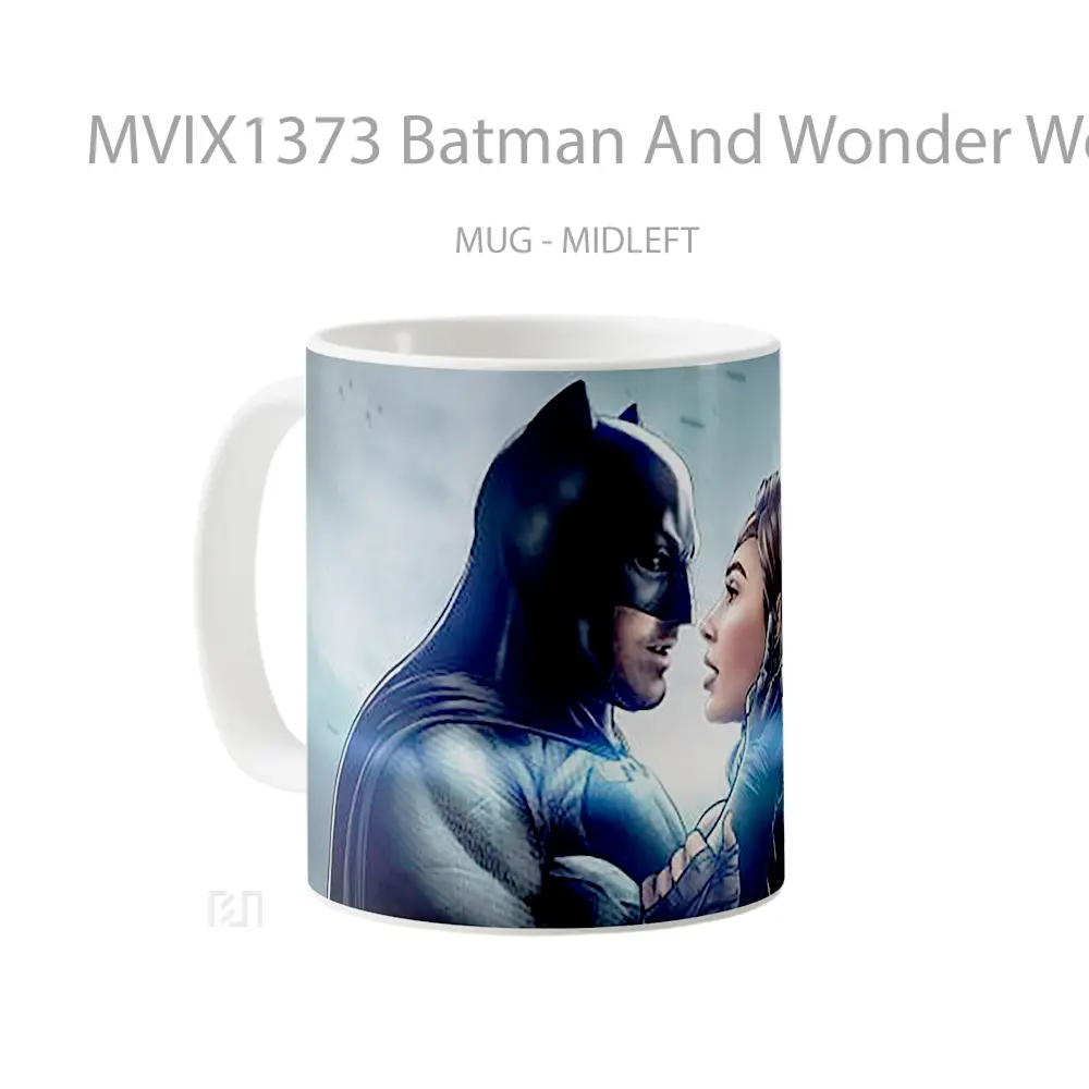 Mug Batman And Wonder Woman Gelas Superhero - All-side / Desain