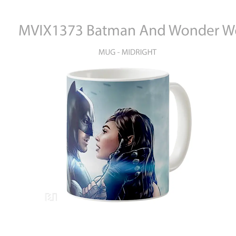 Mug Batman And Wonder Woman Gelas Superhero - All-side / Desain