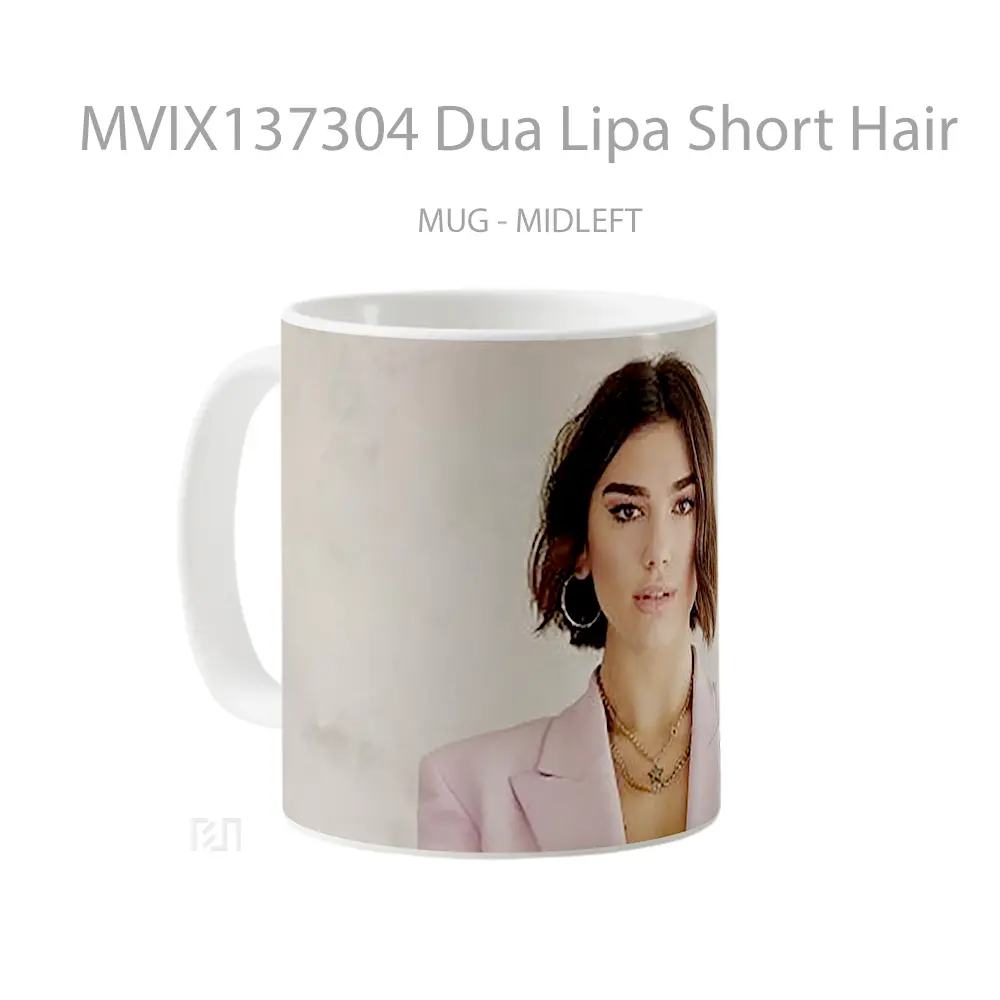 Mug Dua Lipa Short Hair Gelas Selebriti - All-side / Desain