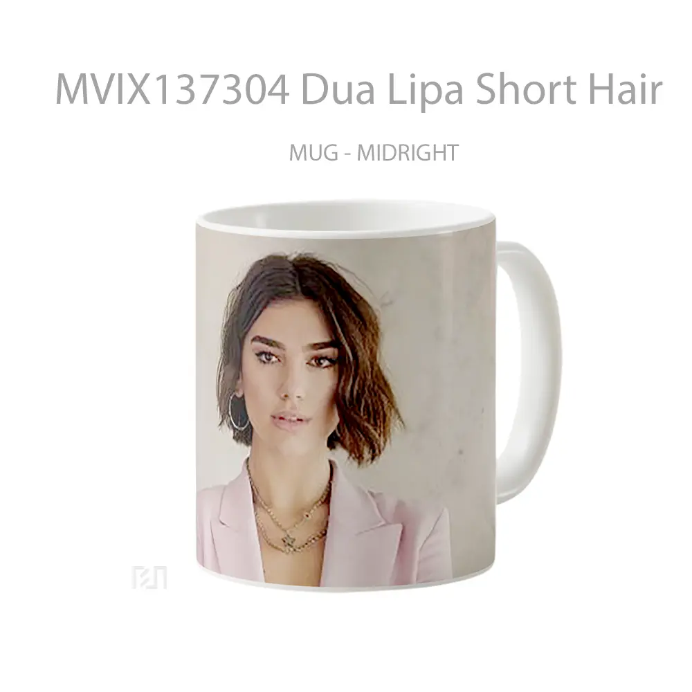Mug Dua Lipa Short Hair Gelas Selebriti - All-side / Desain
