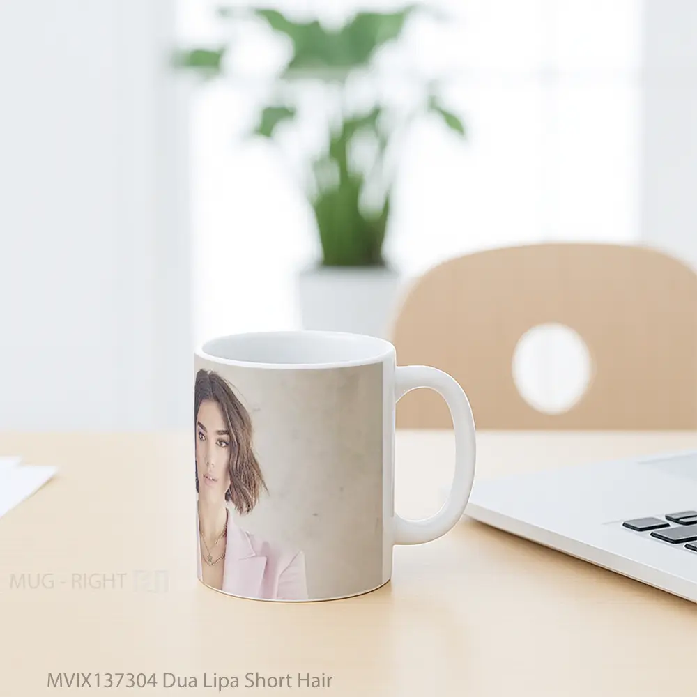 Mug Dua Lipa Short Hair Gelas Selebriti - All-side / Desain