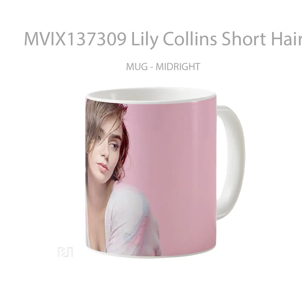 Mug Lily Collins Short Hair Gelas Keramik Unik - All-side / Desain