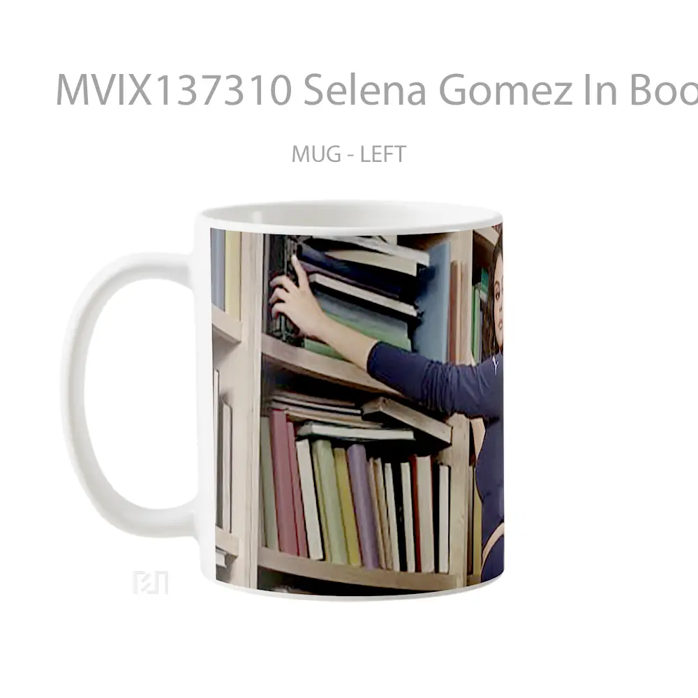 Mug Selena Gomez In Bookstore Gelas Selebriti - All-side / Desain