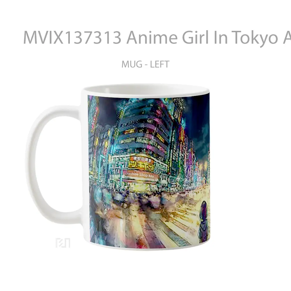 Mug Anime Girl In Tokyo Artwork Cangkir Anime - All-side / Desain