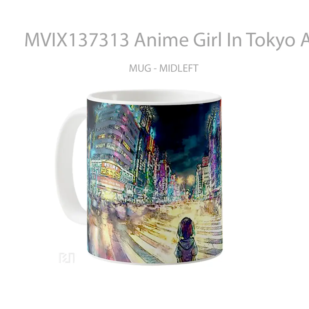 Mug Anime Girl In Tokyo Artwork Cangkir Anime - All-side / Desain