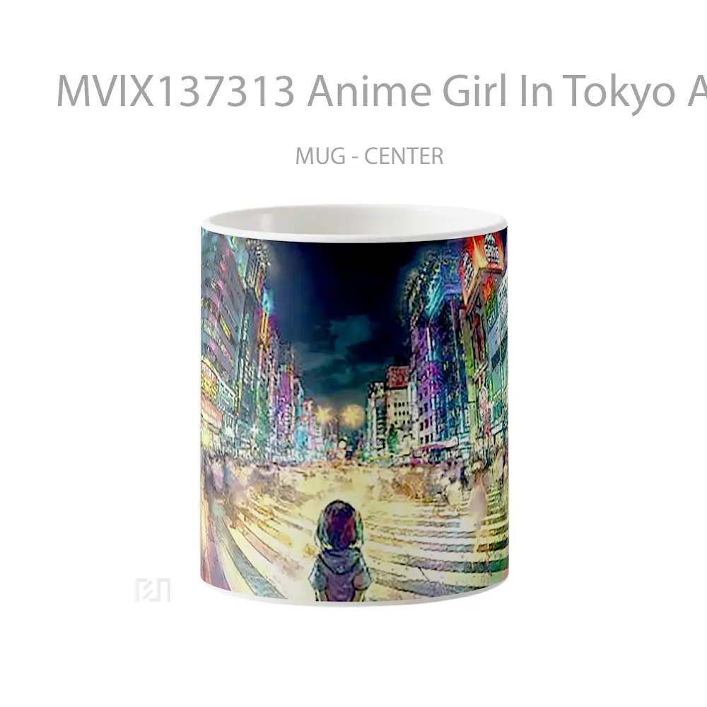 Mug Anime Girl In Tokyo Artwork Cangkir Anime