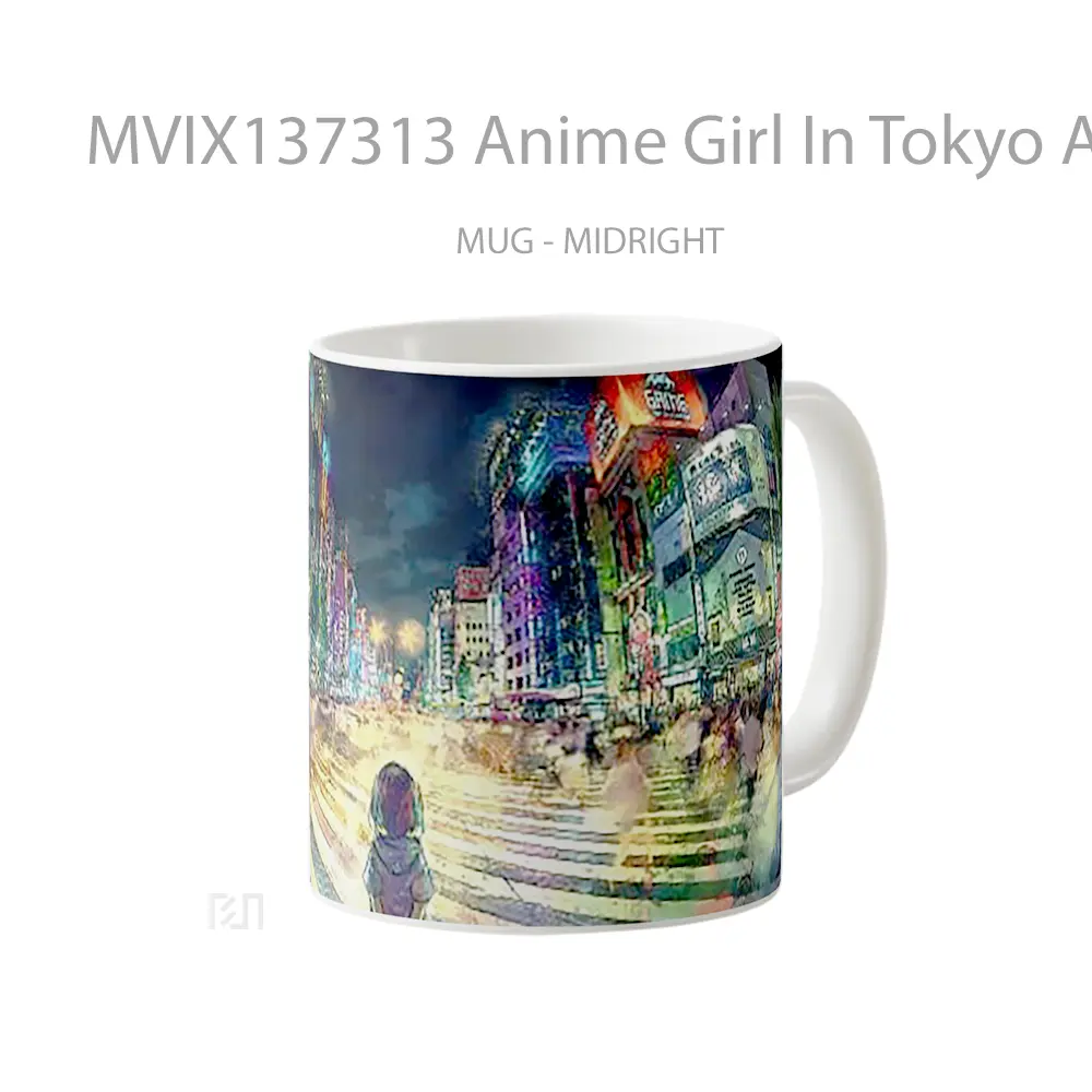 Mug Anime Girl In Tokyo Artwork Cangkir Anime - All-side / Desain