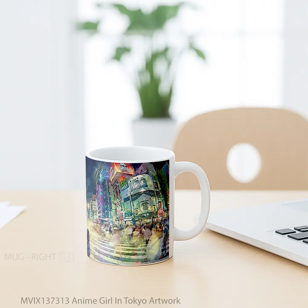 Mug Anime Girl In Tokyo Artwork Cangkir Anime - All-side / Desain