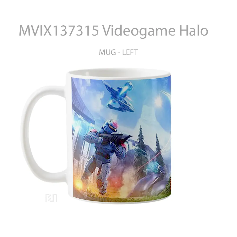 Mug Videogame Halo Cangkir Gamer - All-side / Desain