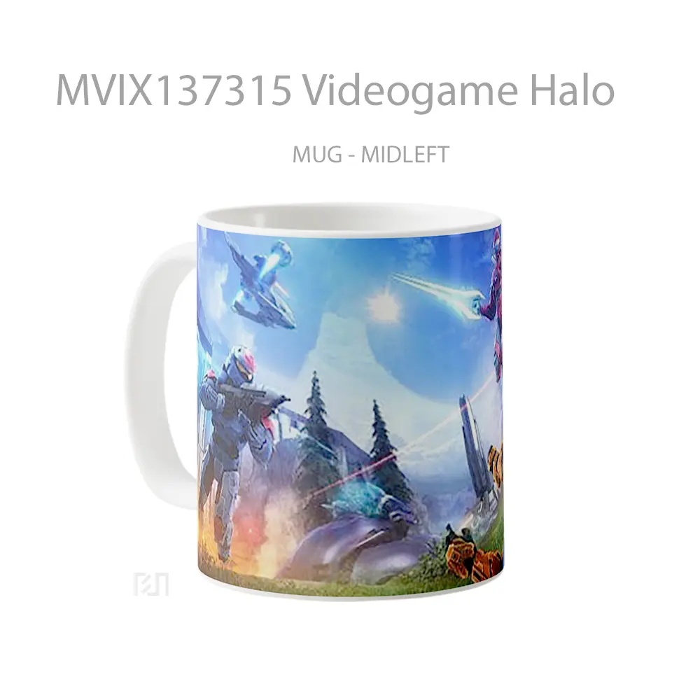 Mug Videogame Halo Cangkir Gamer - All-side / Desain