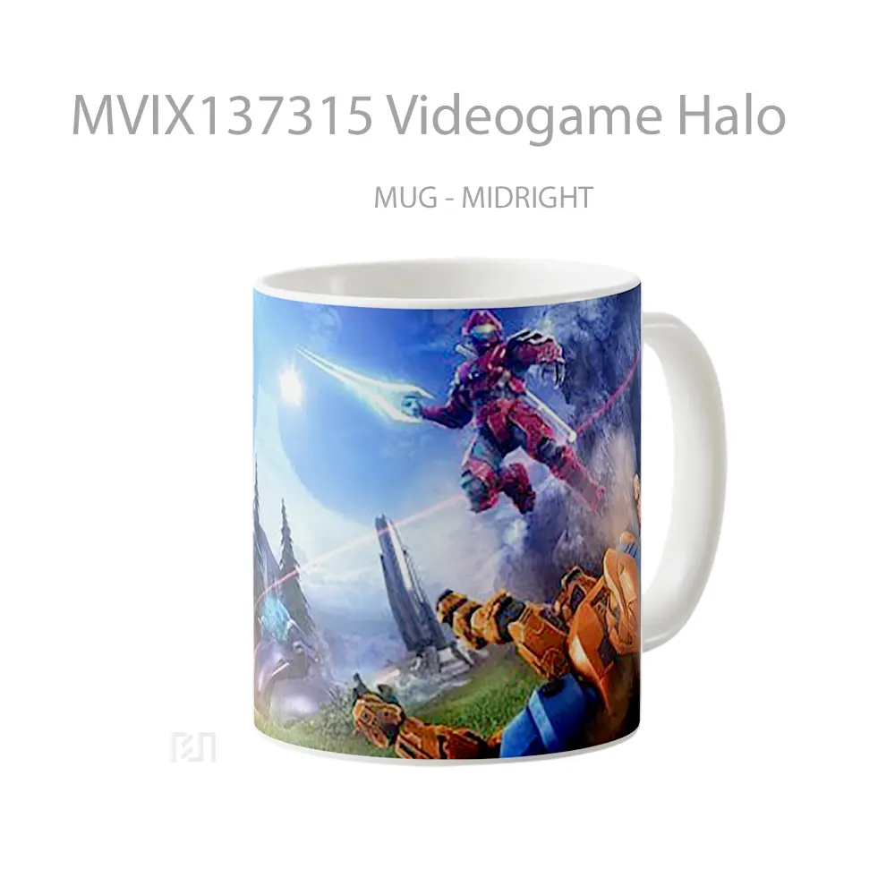 Mug Videogame Halo Cangkir Gamer - All-side / Desain