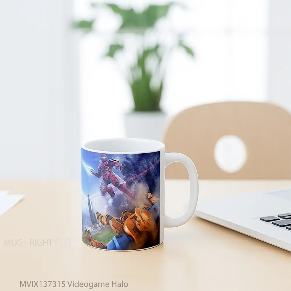 Mug Videogame Halo Cangkir Gamer - All-side / Desain