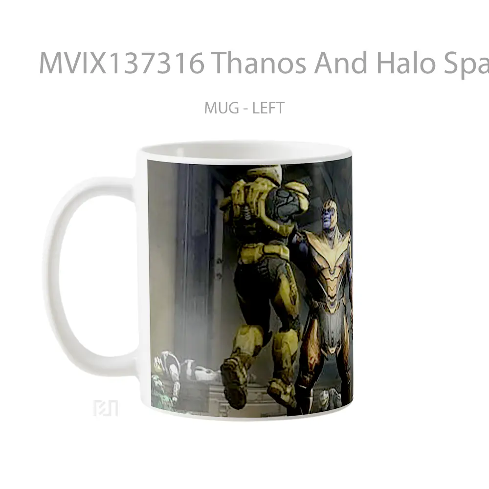 Mug Thanos And Halo Spartan Cangkir Gamer - All-side / Desain