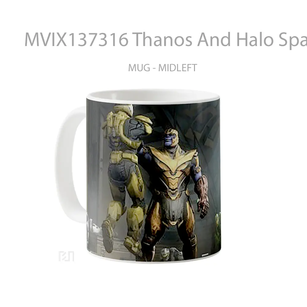 Mug Thanos And Halo Spartan Cangkir Gamer - All-side / Desain