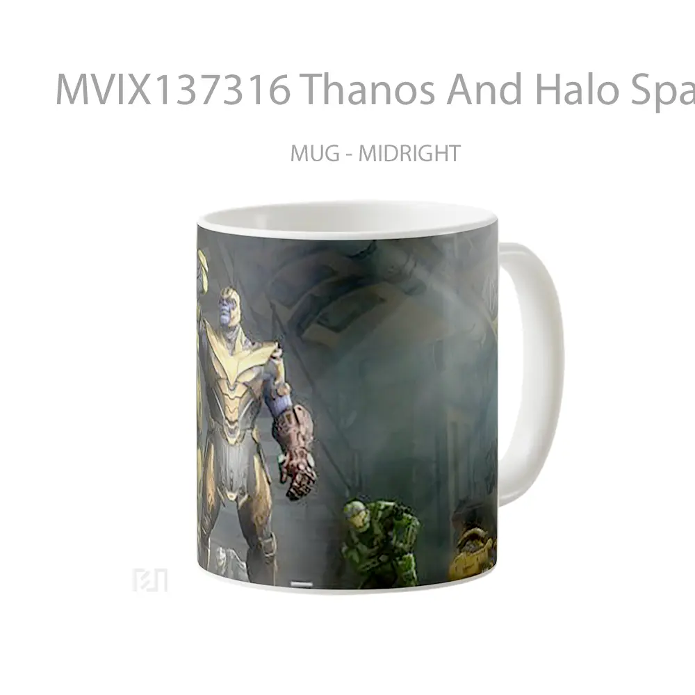 Mug Thanos And Halo Spartan Cangkir Gamer - All-side / Desain