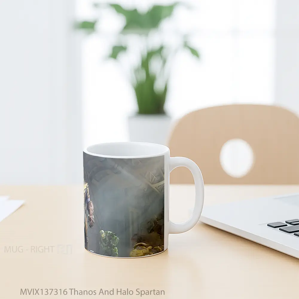 Mug Thanos And Halo Spartan Cangkir Gamer - All-side / Desain
