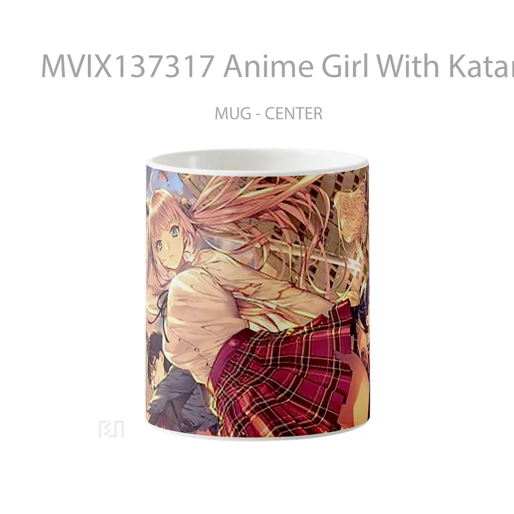 Mug Anime Girl With Katana V3 Cangkir Anime