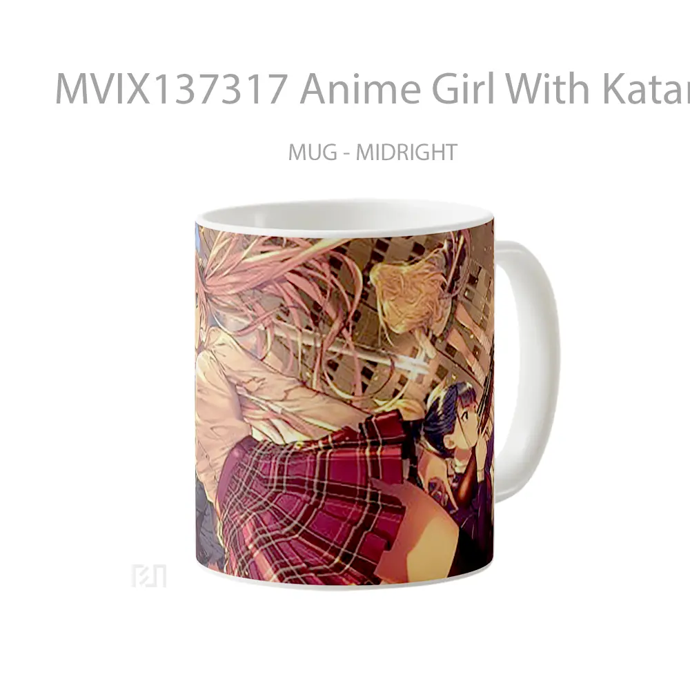 Mug Anime Girl With Katana V3 Cangkir Anime - All-side / Desain