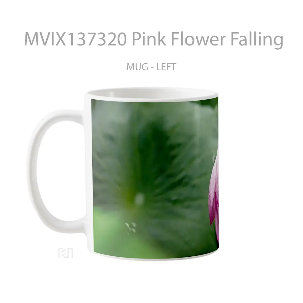 Mug Pink Flower Falling Gelas Pemandangan Alam - All-side / Desain