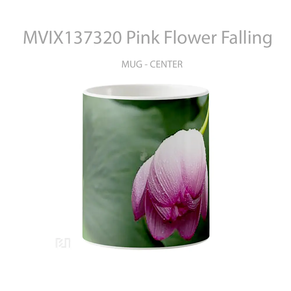 Mug Pink Flower Falling Gelas Pemandangan Alam