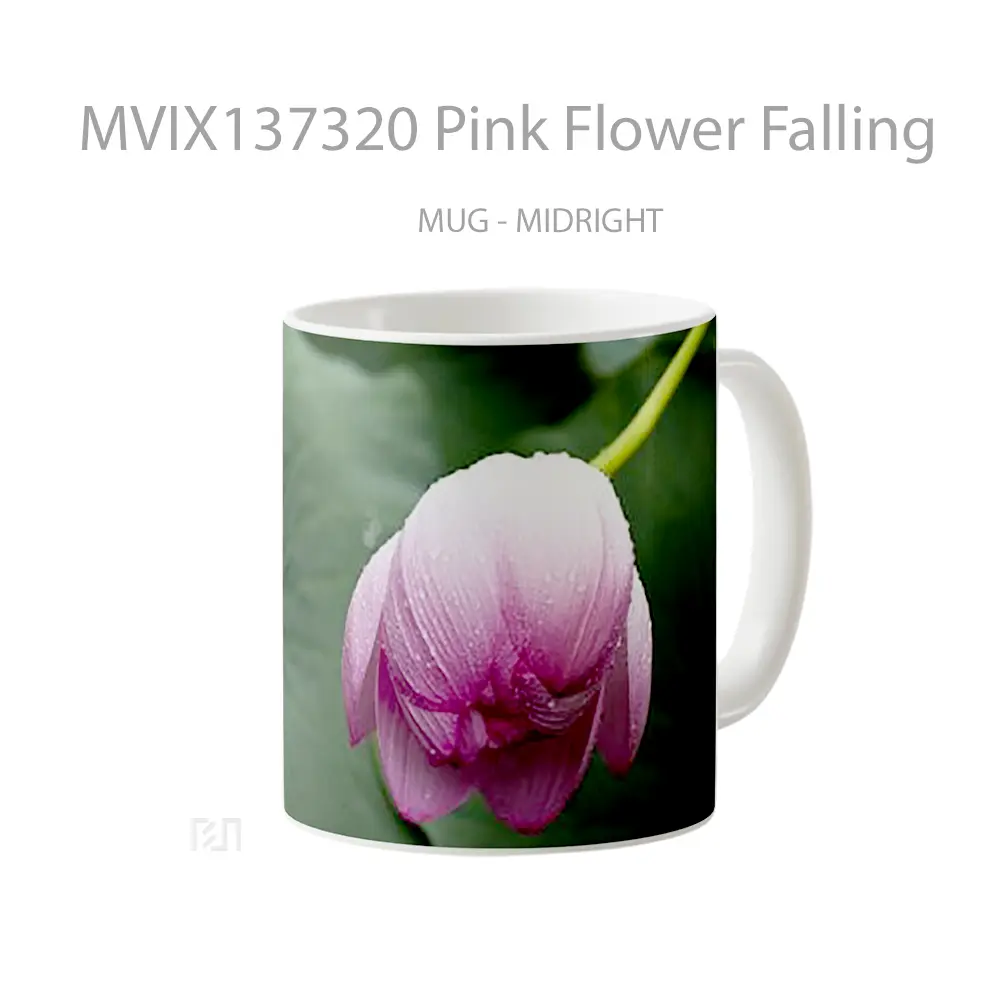 Mug Pink Flower Falling Gelas Pemandangan Alam - All-side / Desain