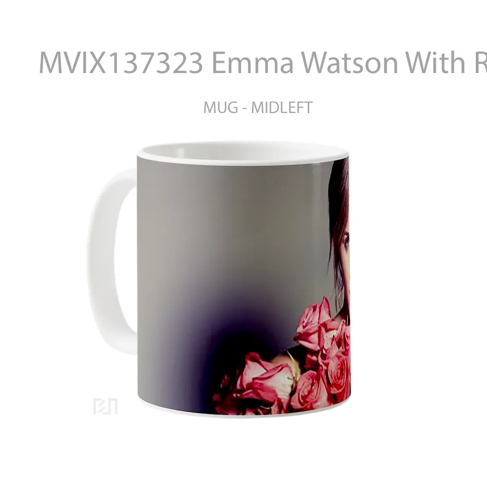 Mug Emma Watson With Roses Gelas Selebriti - All-side / Desain