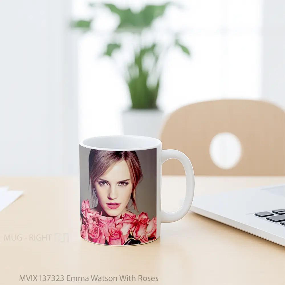 Mug Emma Watson With Roses Gelas Selebriti - All-side / Desain