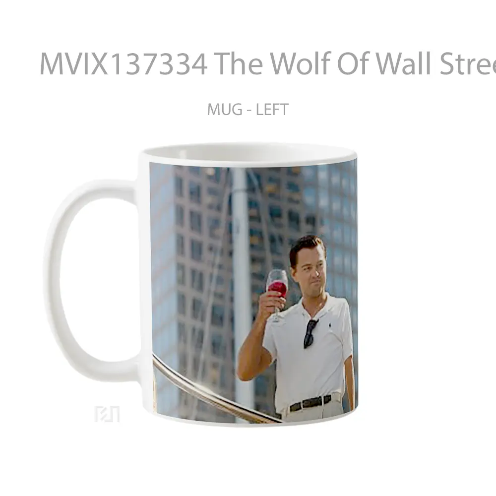 Mug The Wolf Of Wall Street With A Glass Of Wine Gelas Hewan Lucu - All-side / Desain
