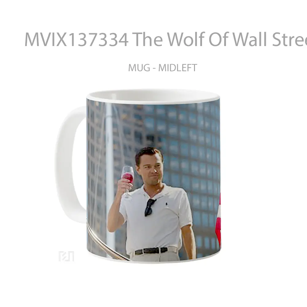 Mug The Wolf Of Wall Street With A Glass Of Wine Gelas Hewan Lucu - All-side / Desain