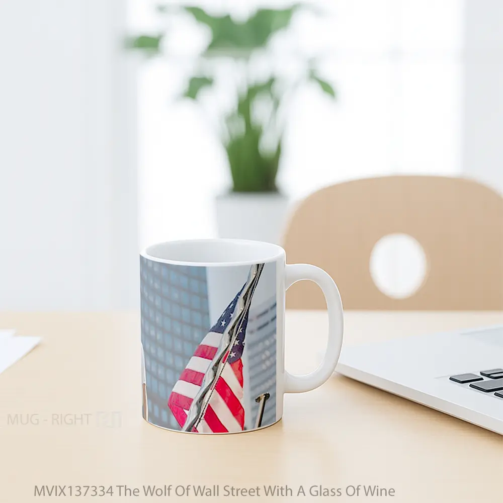 Mug The Wolf Of Wall Street With A Glass Of Wine Gelas Hewan Lucu - All-side / Desain