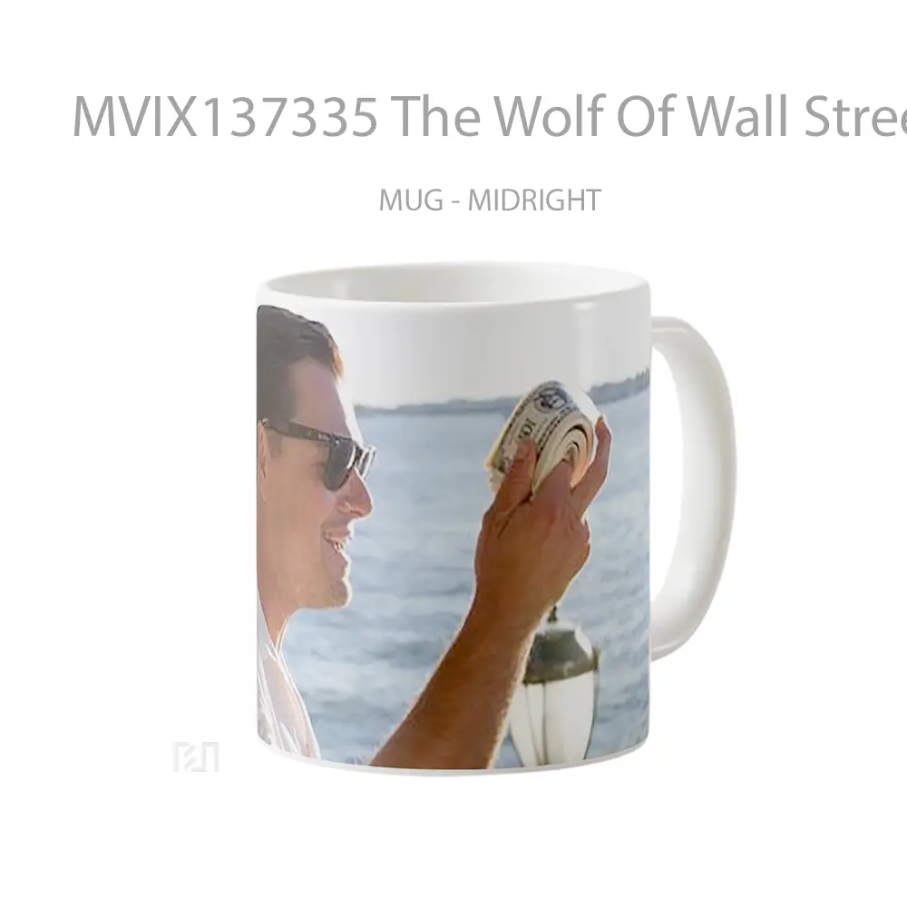 Mug The Wolf Of Wall Street With Money In Hand Gelas Hewan Lucu - All-side / Desain