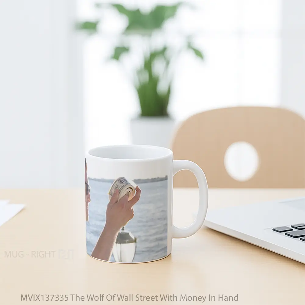 Mug The Wolf Of Wall Street With Money In Hand Gelas Hewan Lucu - All-side / Desain