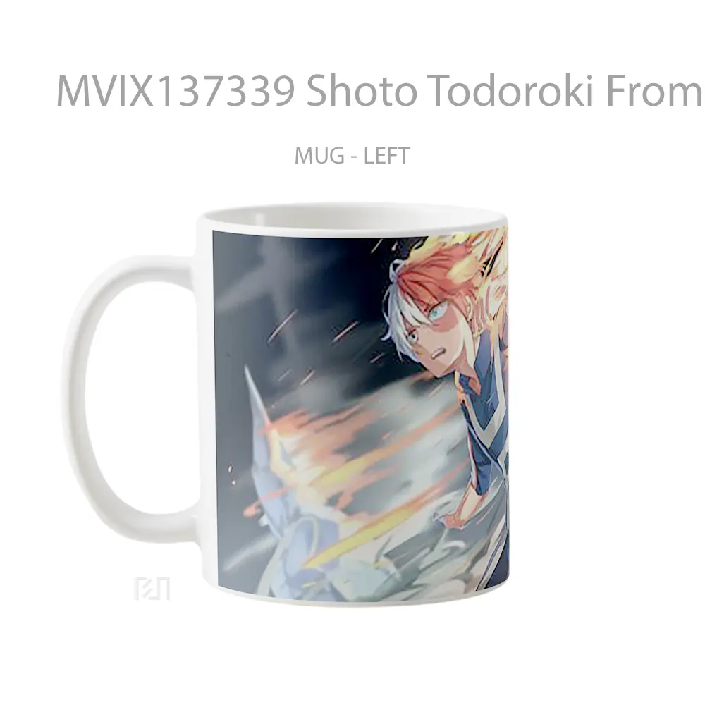 Mug Shoto Todoroki From My Hero Academia V2 Cangkir Anime - All-side / Desain