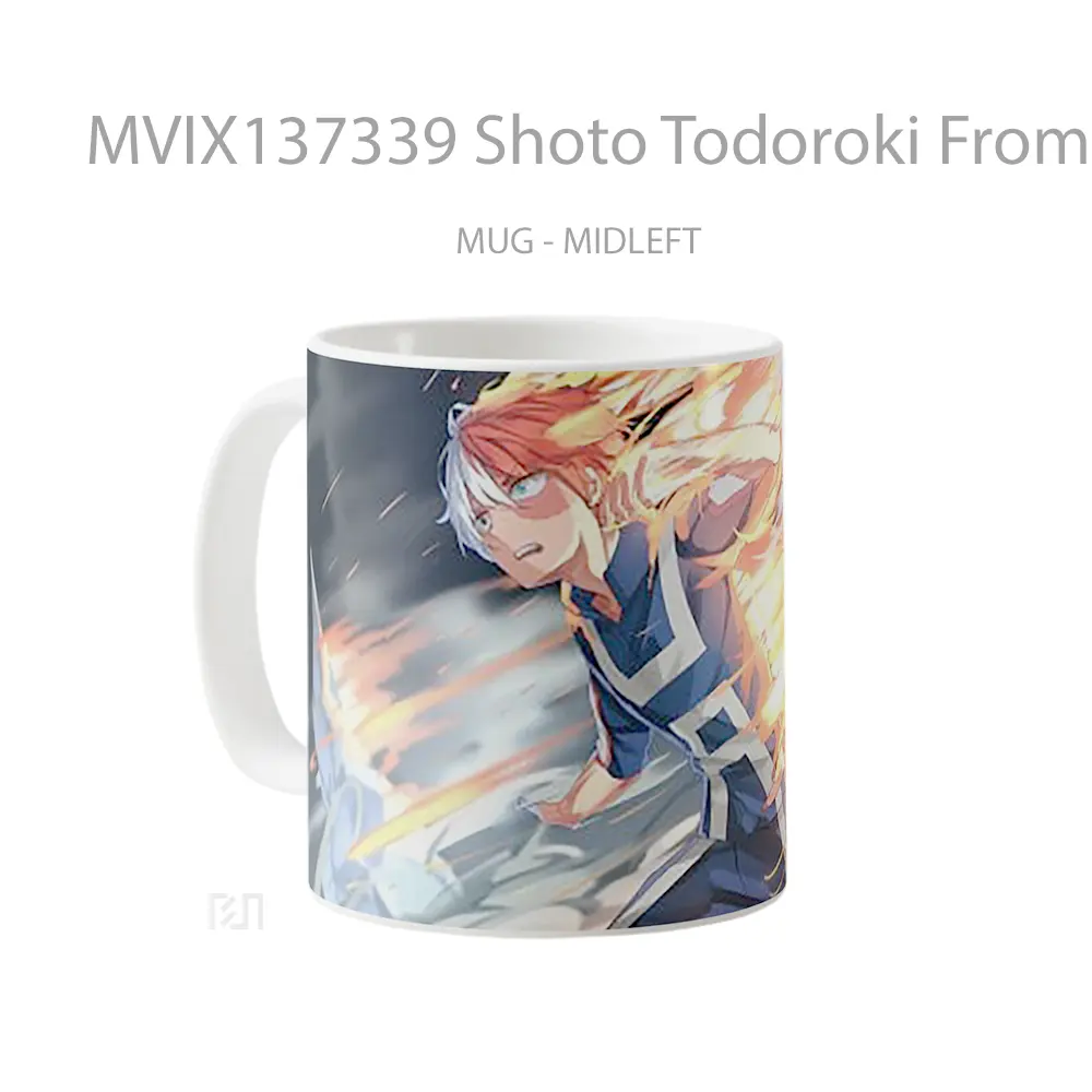 Mug Shoto Todoroki From My Hero Academia V2 Cangkir Anime - All-side / Desain
