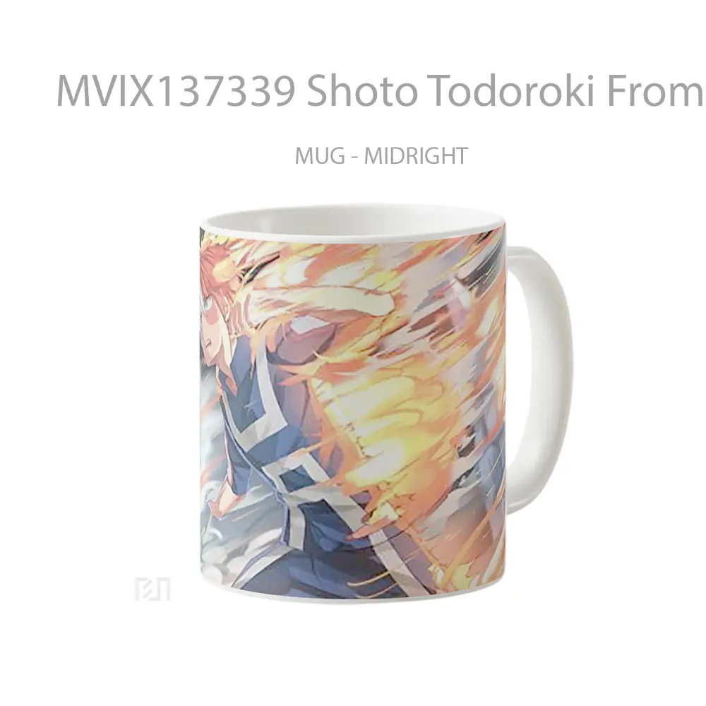 Mug Shoto Todoroki From My Hero Academia V2 Cangkir Anime - All-side / Desain