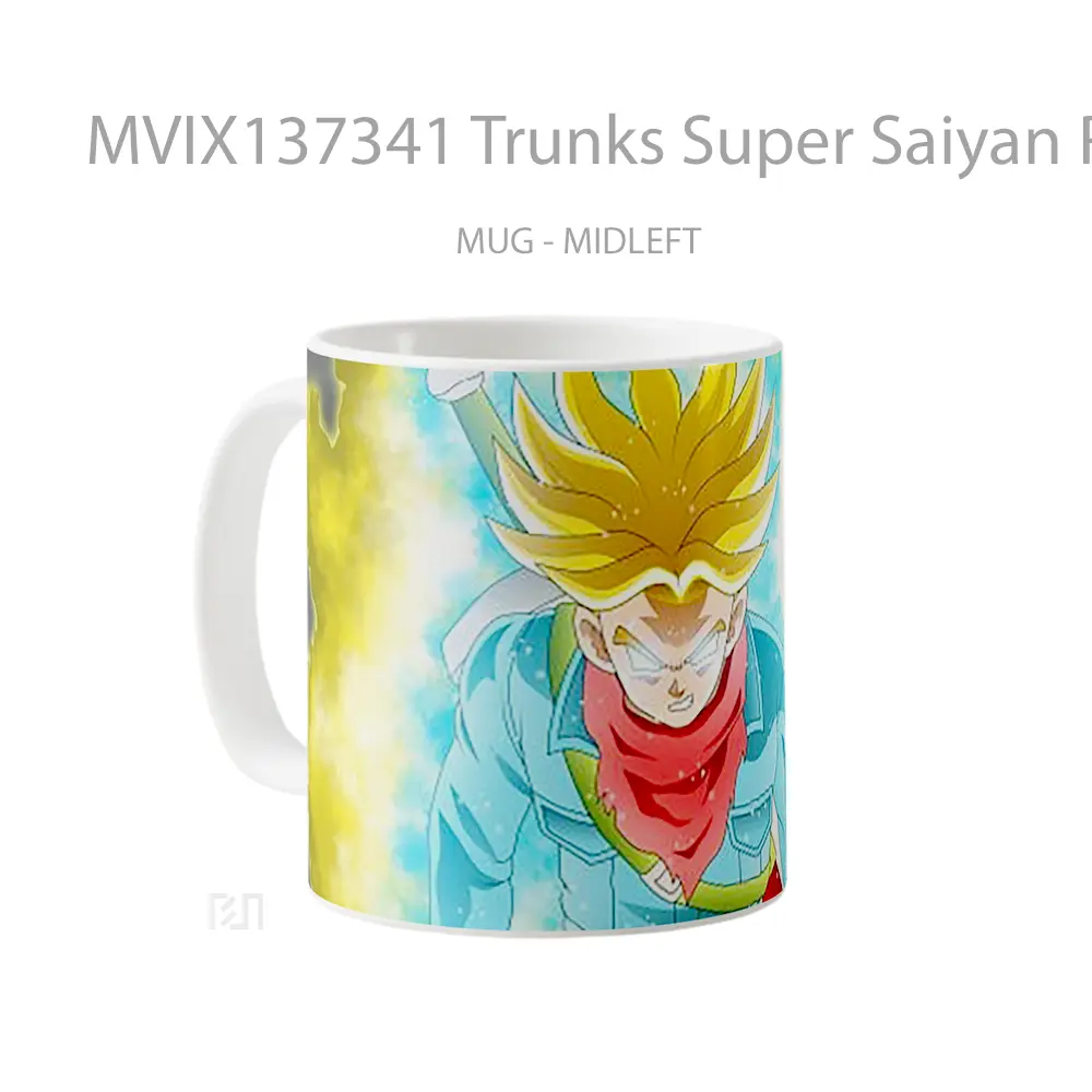 Mug Trunks Super Saiyan Rage In Dragon Ball Super Cangkir Anime - All-side / Desain