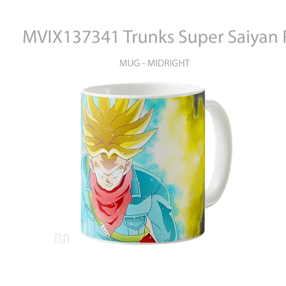 Mug Trunks Super Saiyan Rage In Dragon Ball Super Cangkir Anime - All-side / Desain