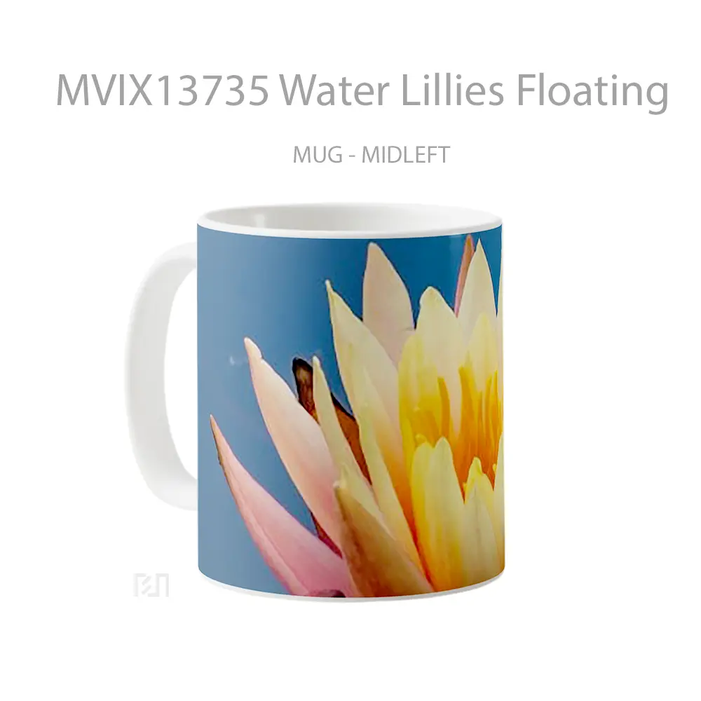 Mug Water Lillies Floating Gelas Pemandangan Alam - All-side / Desain