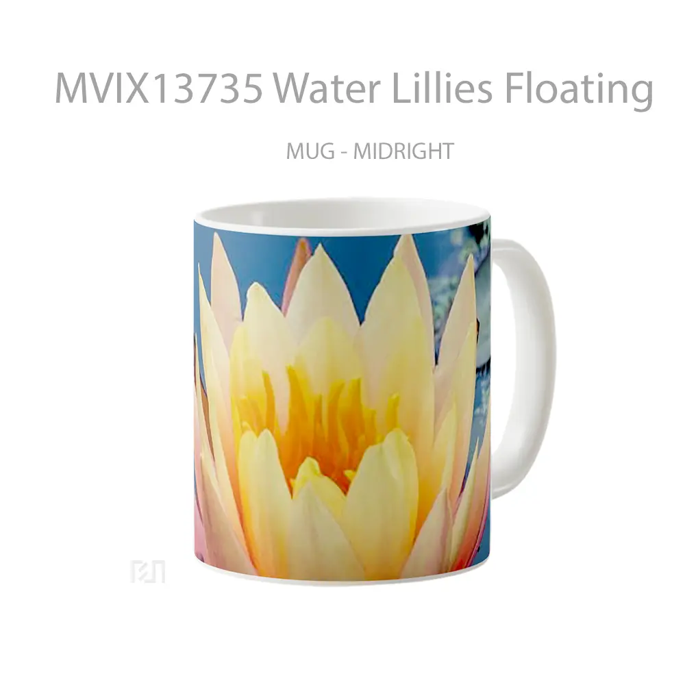 Mug Water Lillies Floating Gelas Pemandangan Alam - All-side / Desain