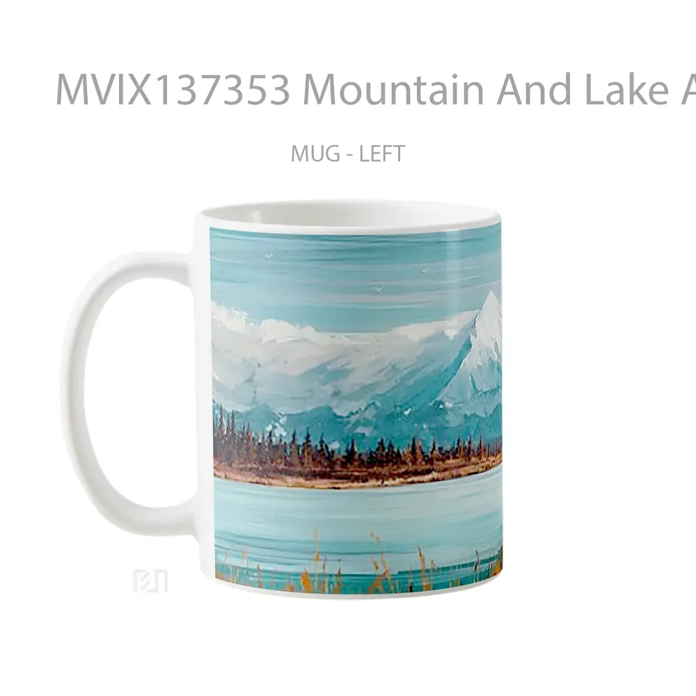 Mug Mountain And Lake As Digital Art Gelas Pemandangan Alam - All-side / Desain