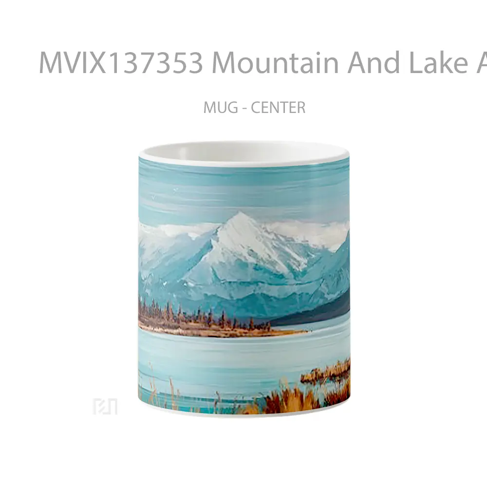Mug Mountain And Lake As Digital Art Gelas Pemandangan Alam