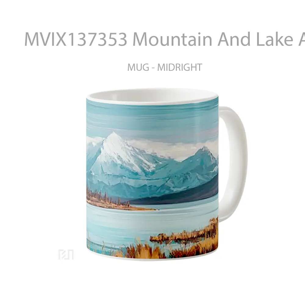 Mug Mountain And Lake As Digital Art Gelas Pemandangan Alam - All-side / Desain