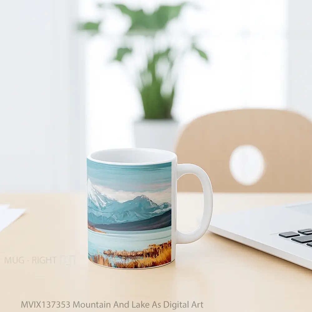 Mug Mountain And Lake As Digital Art Gelas Pemandangan Alam - All-side / Desain