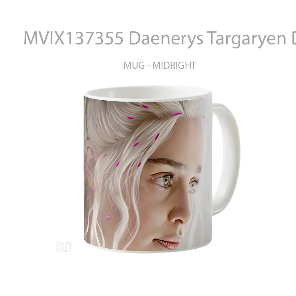 Mug Daenerys Targaryen Digital Art Gelas Seni Modern - All-side / Desain